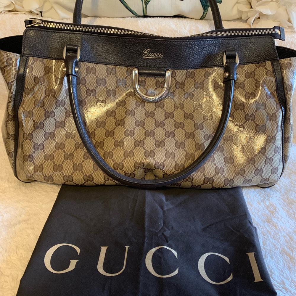 GG Pattern Abbey Crystal Shoulder/Travel Bag